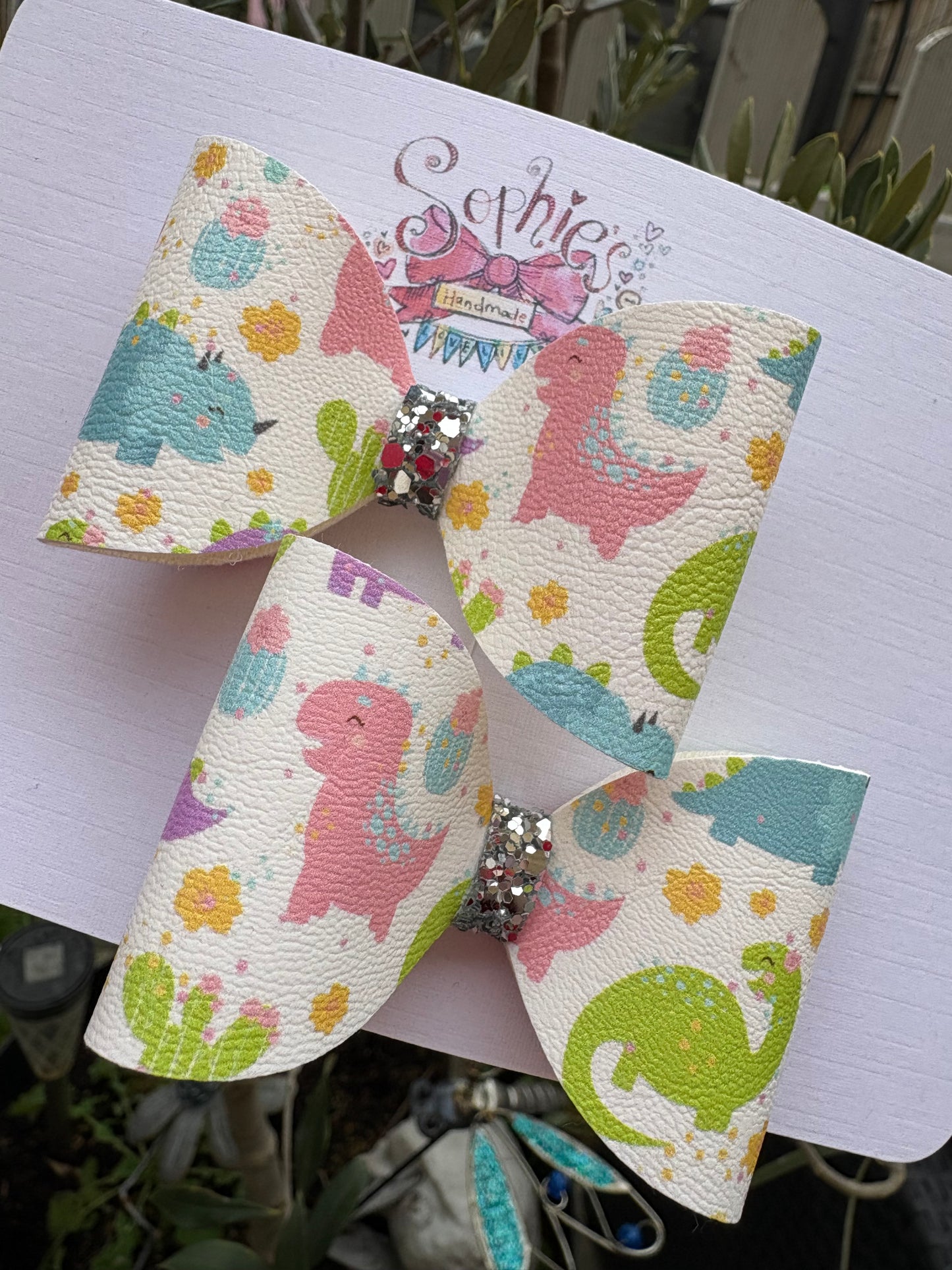 Cute Dinosaur Pigtail Bows