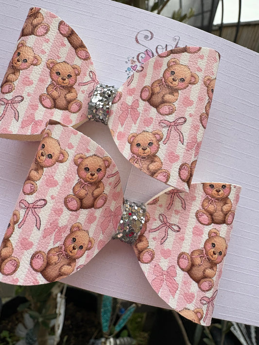 Teddy Bear Pigtail Bows