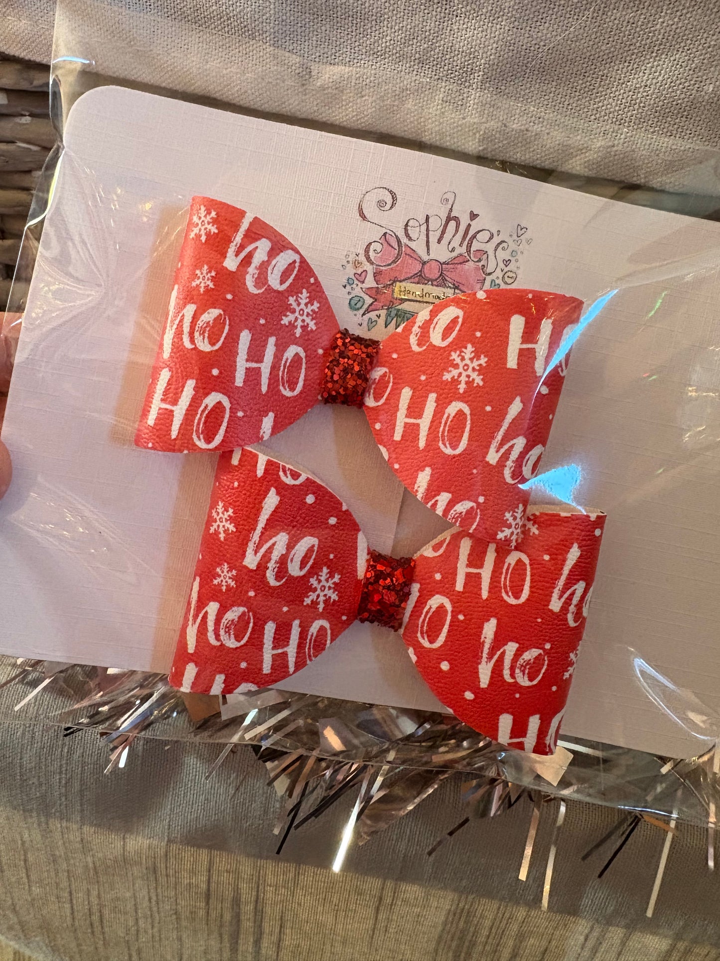 “Ho,Ho,Ho” pigtail bows