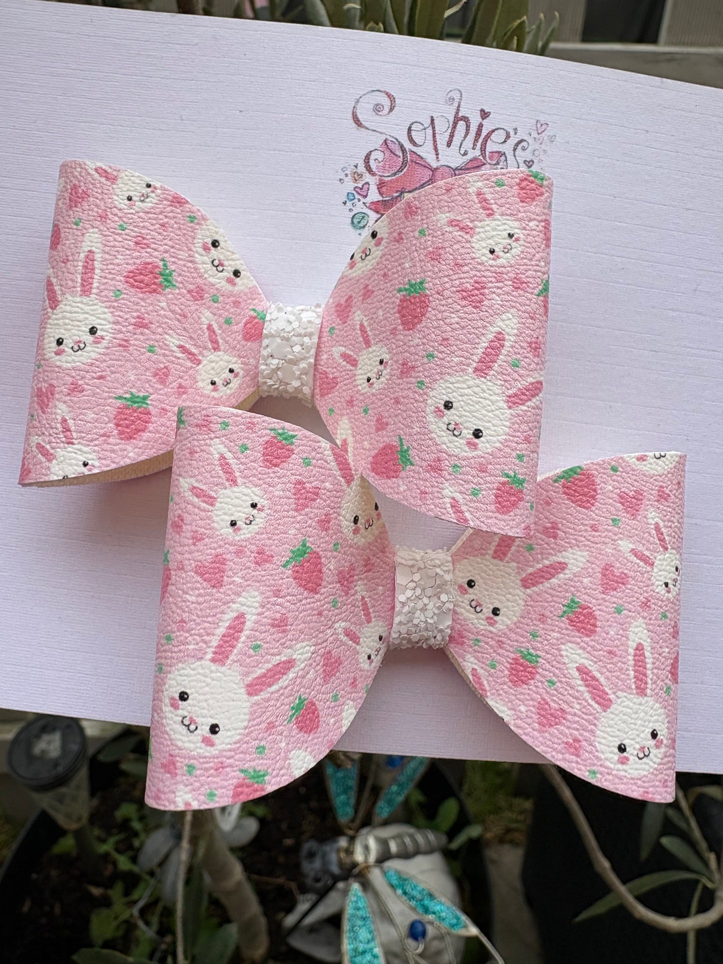 Pink Bunny Pigtail Bows