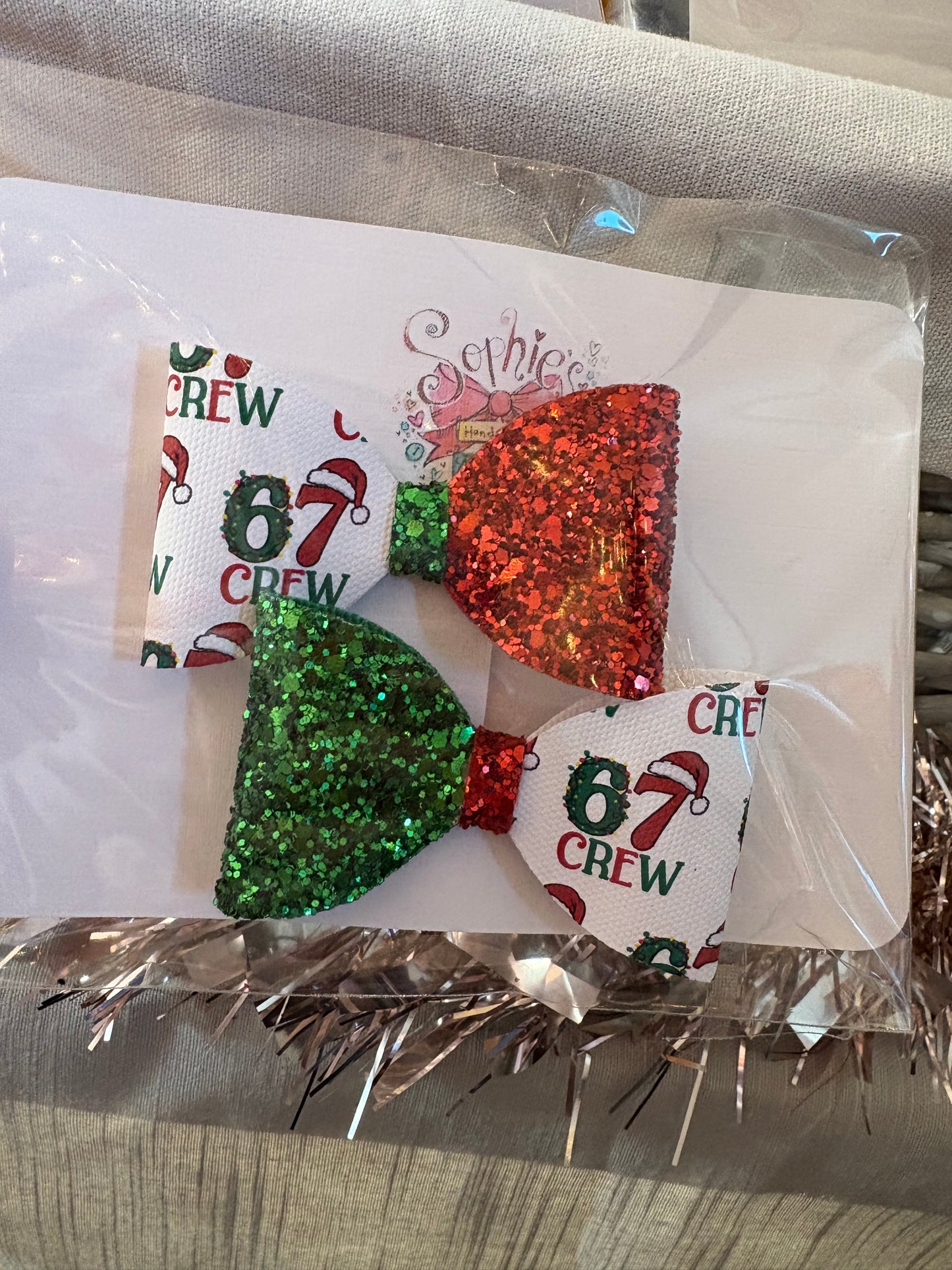 Six Seven Crew Christmas Bows