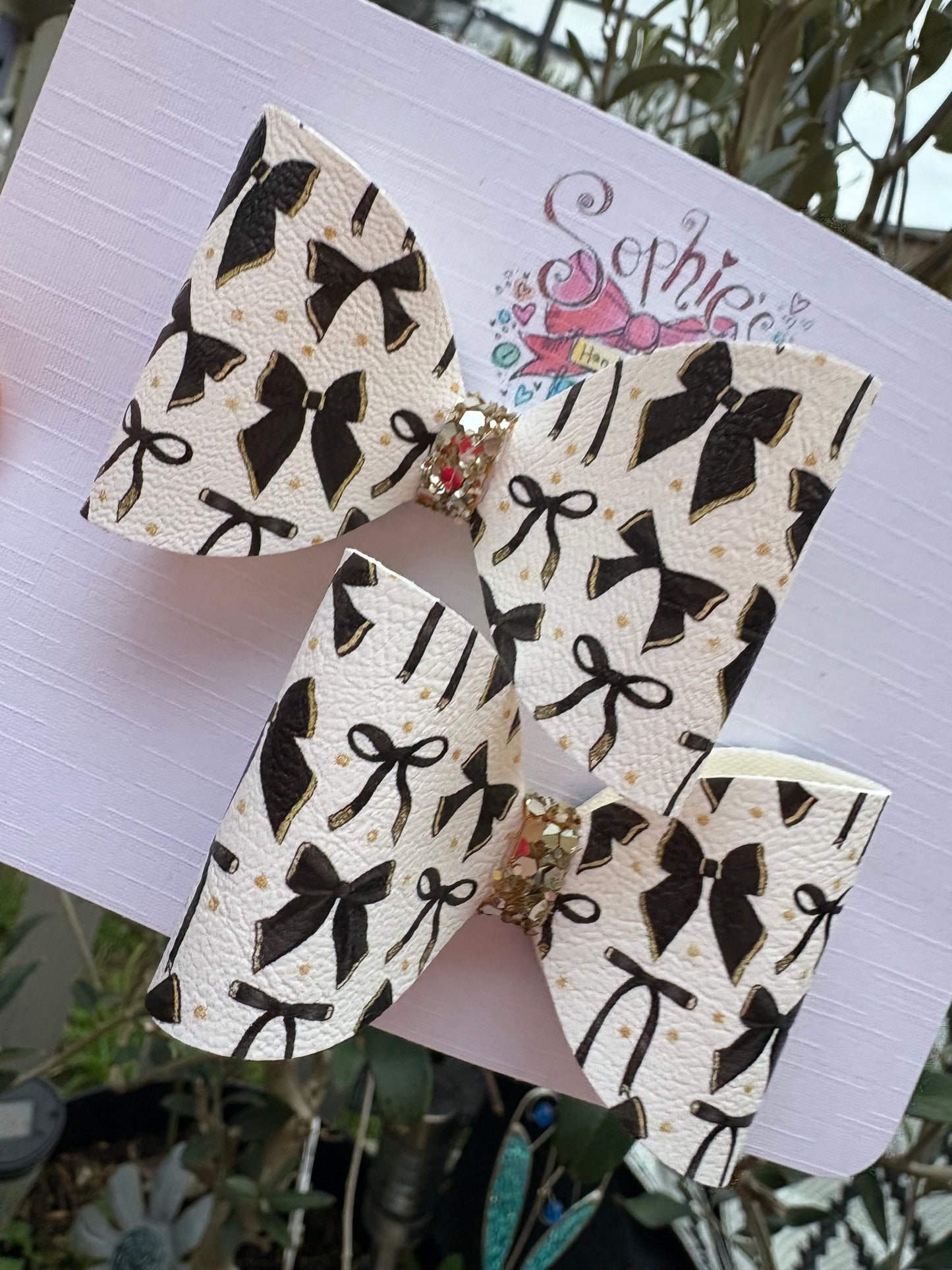 Black Coquette Bows Pigtail 2.5inch