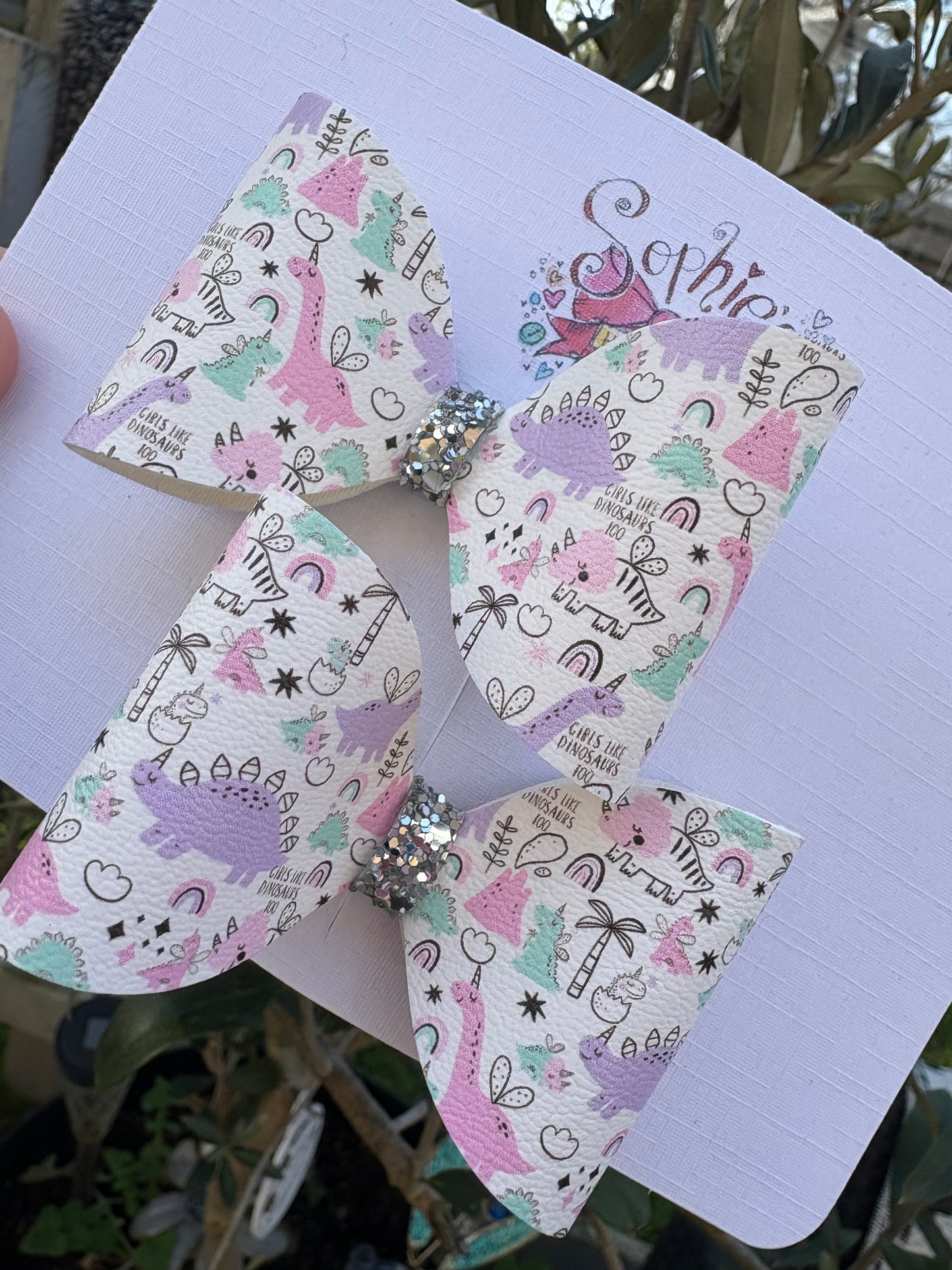 Girly Dinosaurs 2.5 inch Pigtail Bows