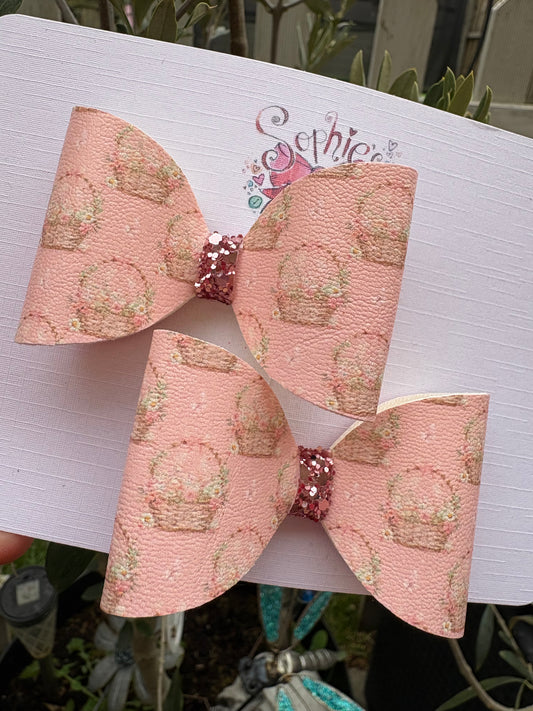 Easter Basket Pigtail Bows