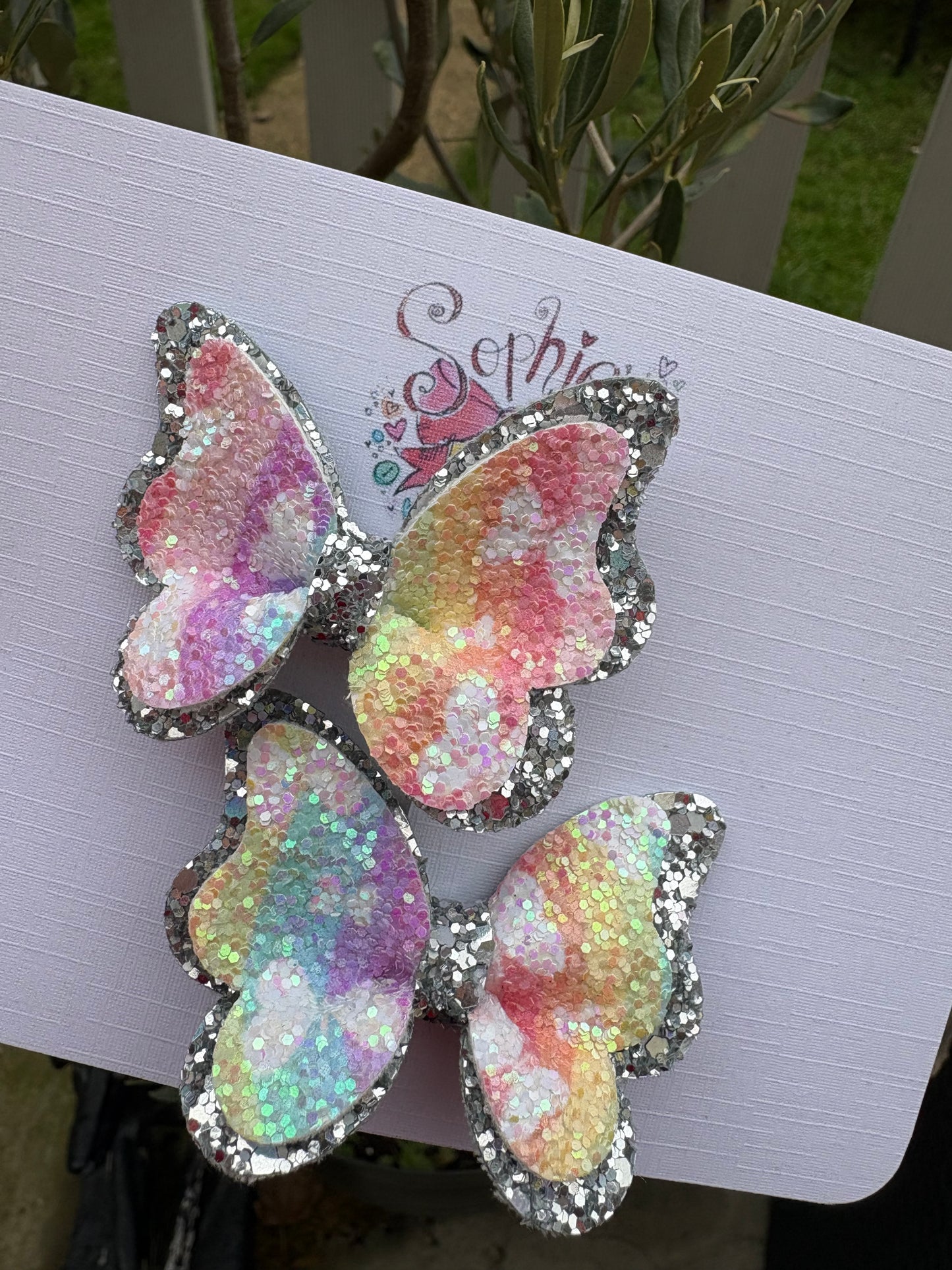 Rainbow Butterfly Clips