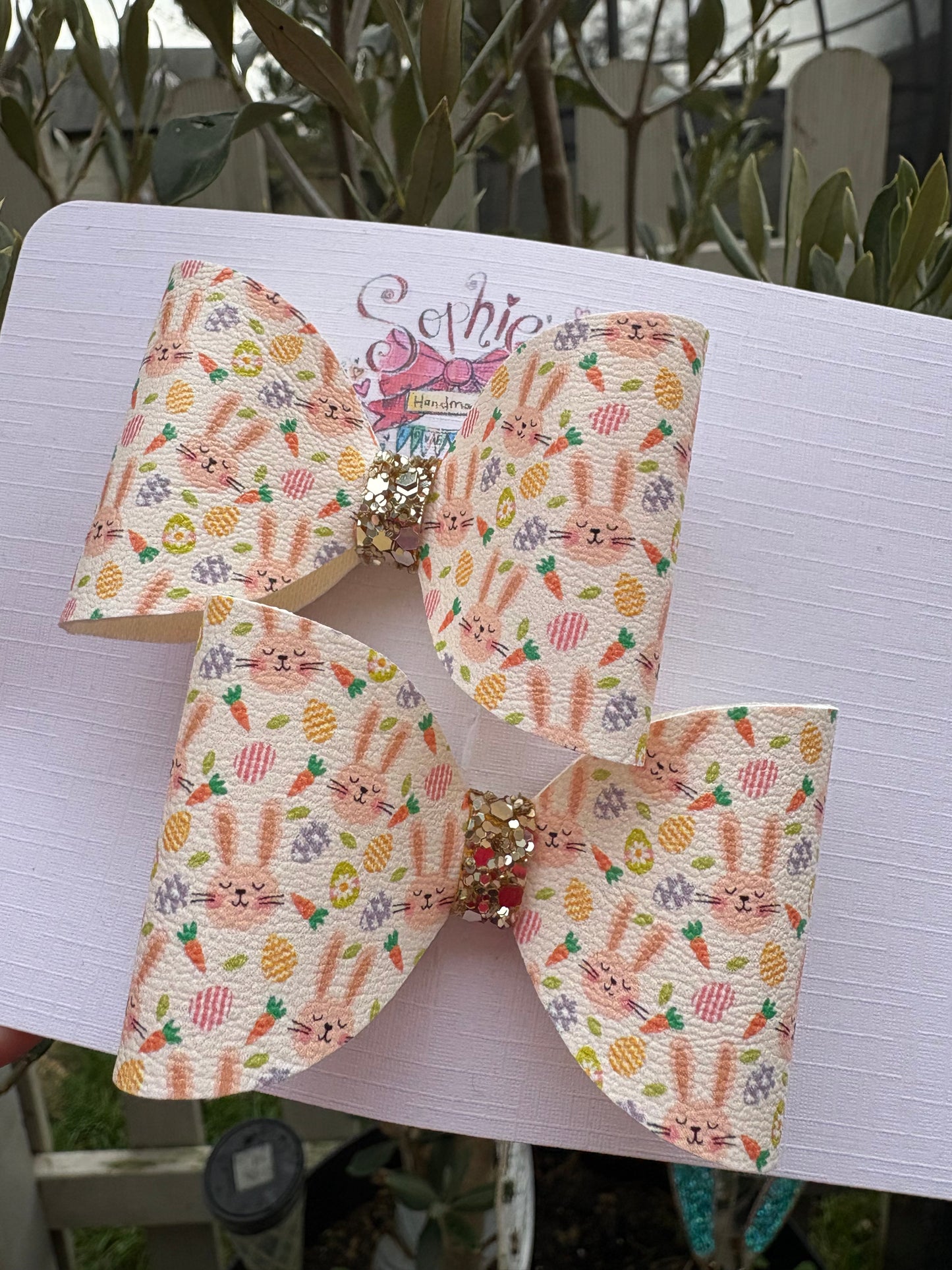 Rabbit and Carrots Pigtail Bows