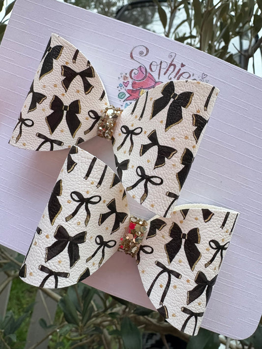 Black Coquette Bows Pigtail 2.5inch