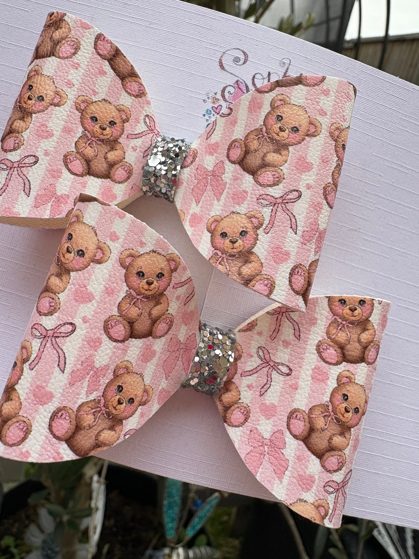 Teddy Bear Pigtail Bows