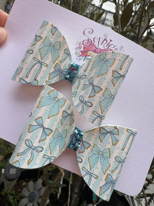 Blue Coquette Bows Pigtails 2.5inch