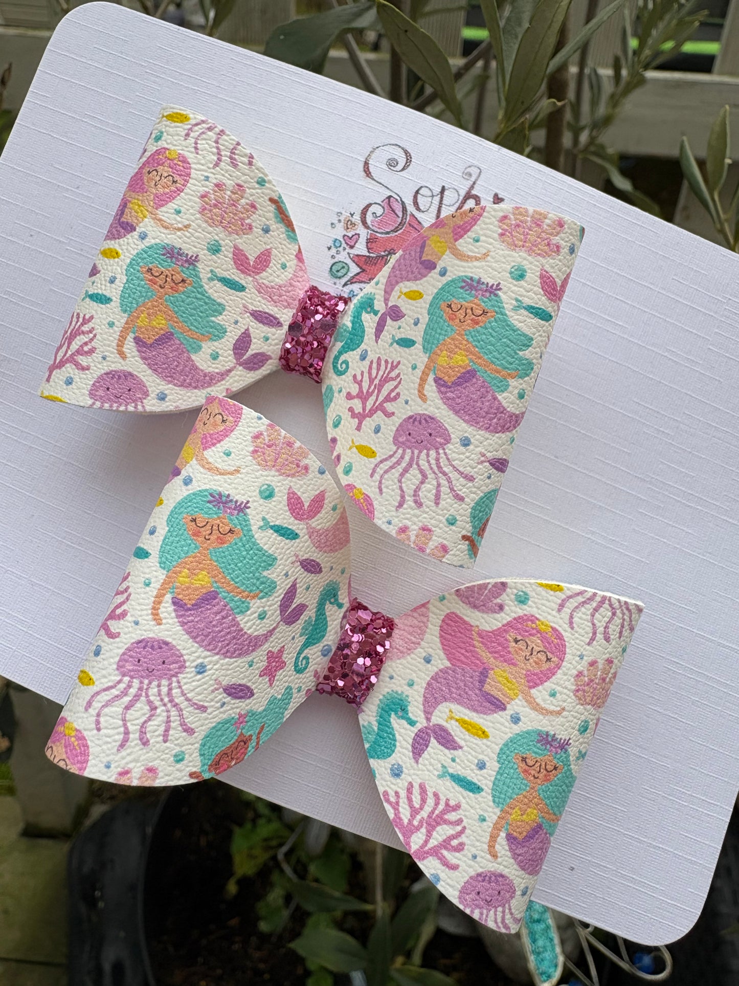 Mermaid 2.5inch Pigtail Bows