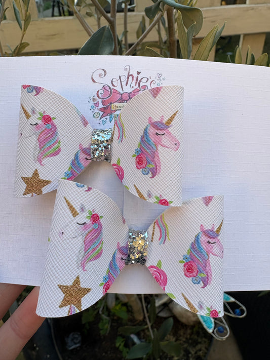 Unicorn Sparkle Pigtail Bows