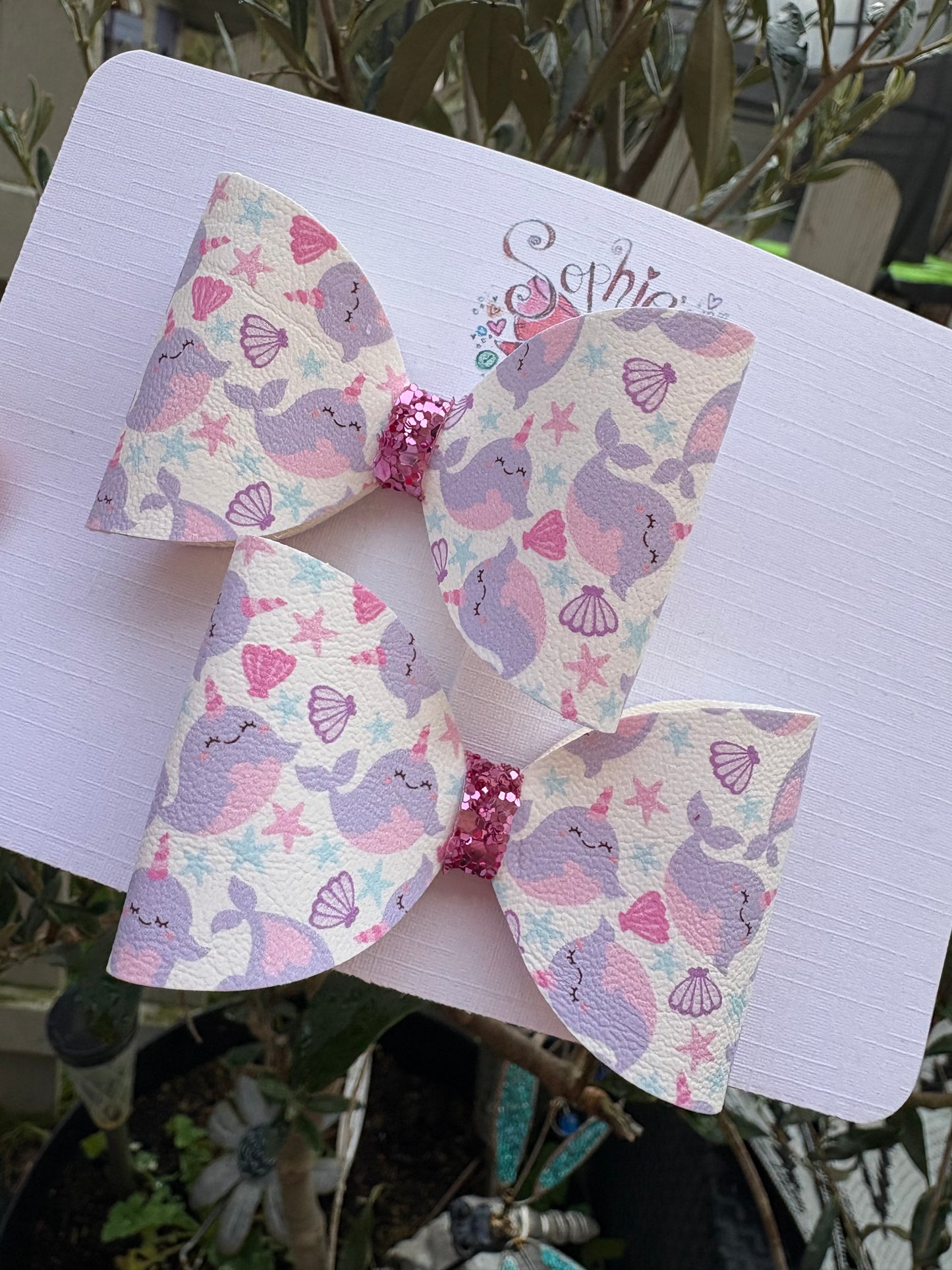 Narwhal 2.5inch Pigtail Bows