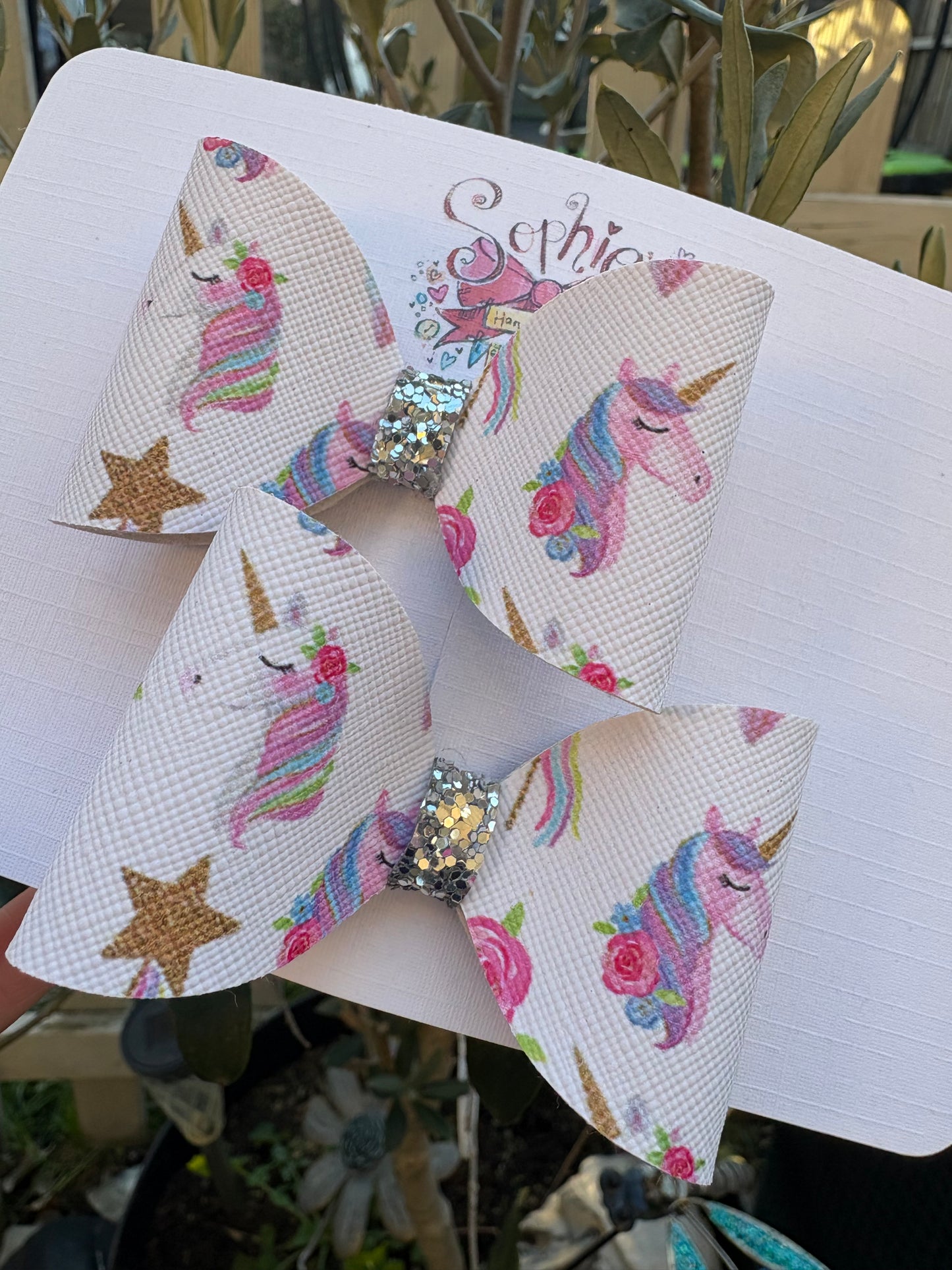 Unicorn Sparkle Pigtail Bows