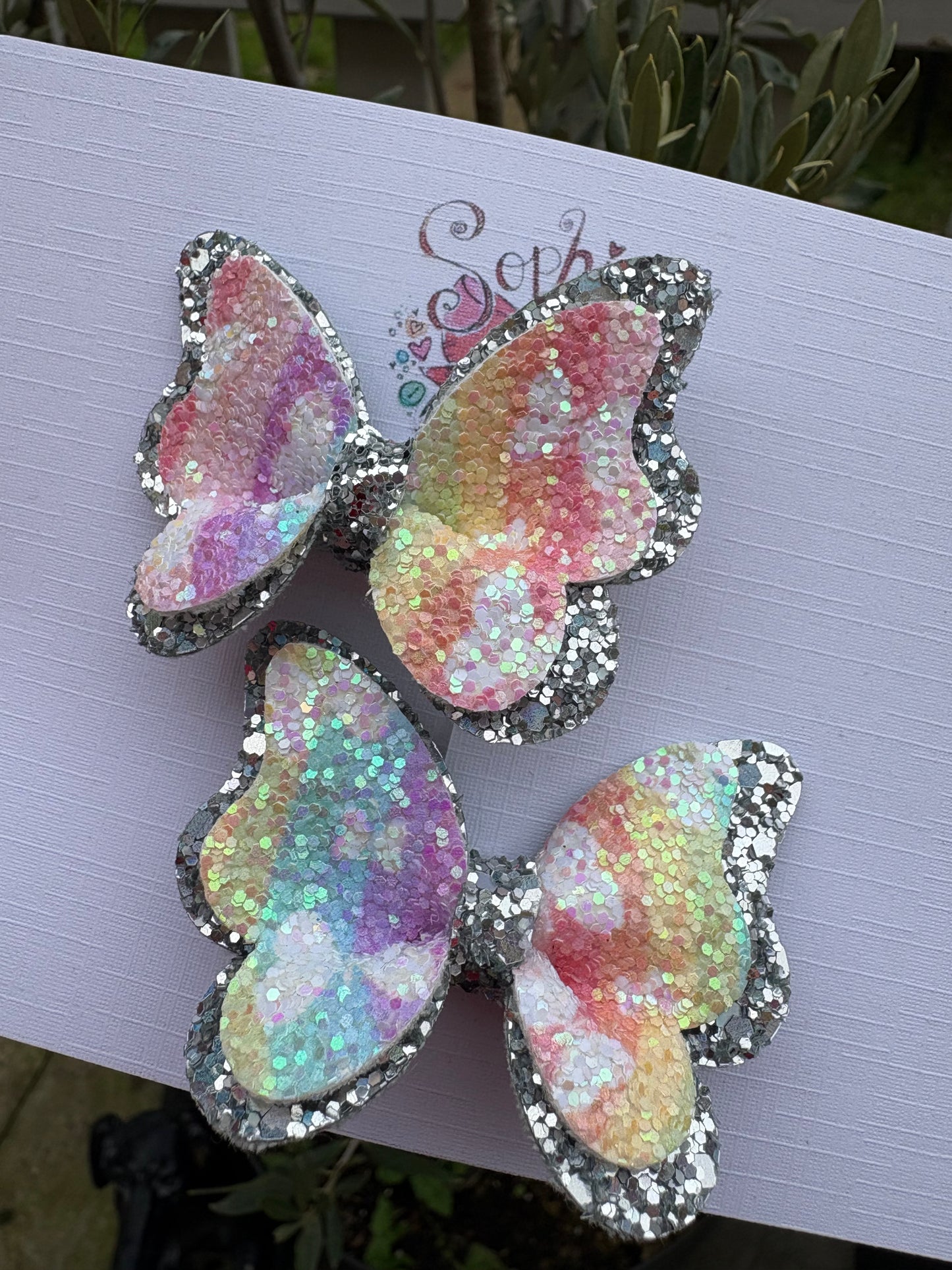 Rainbow Butterfly Clips