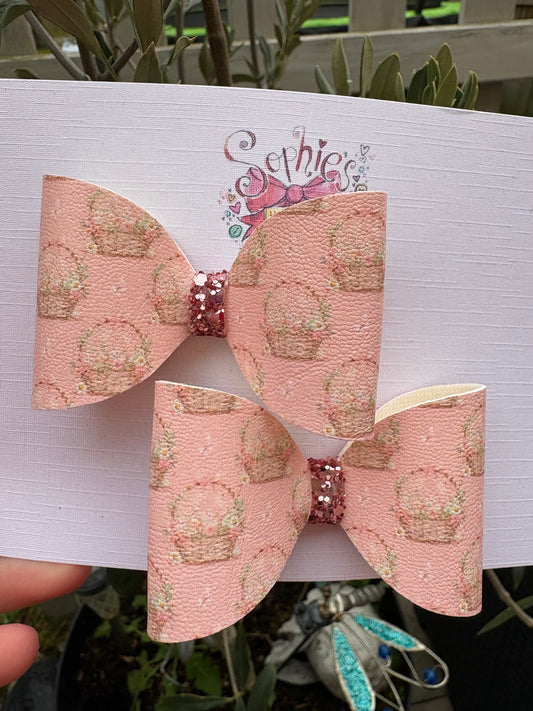 Easter Basket Pigtail Bows