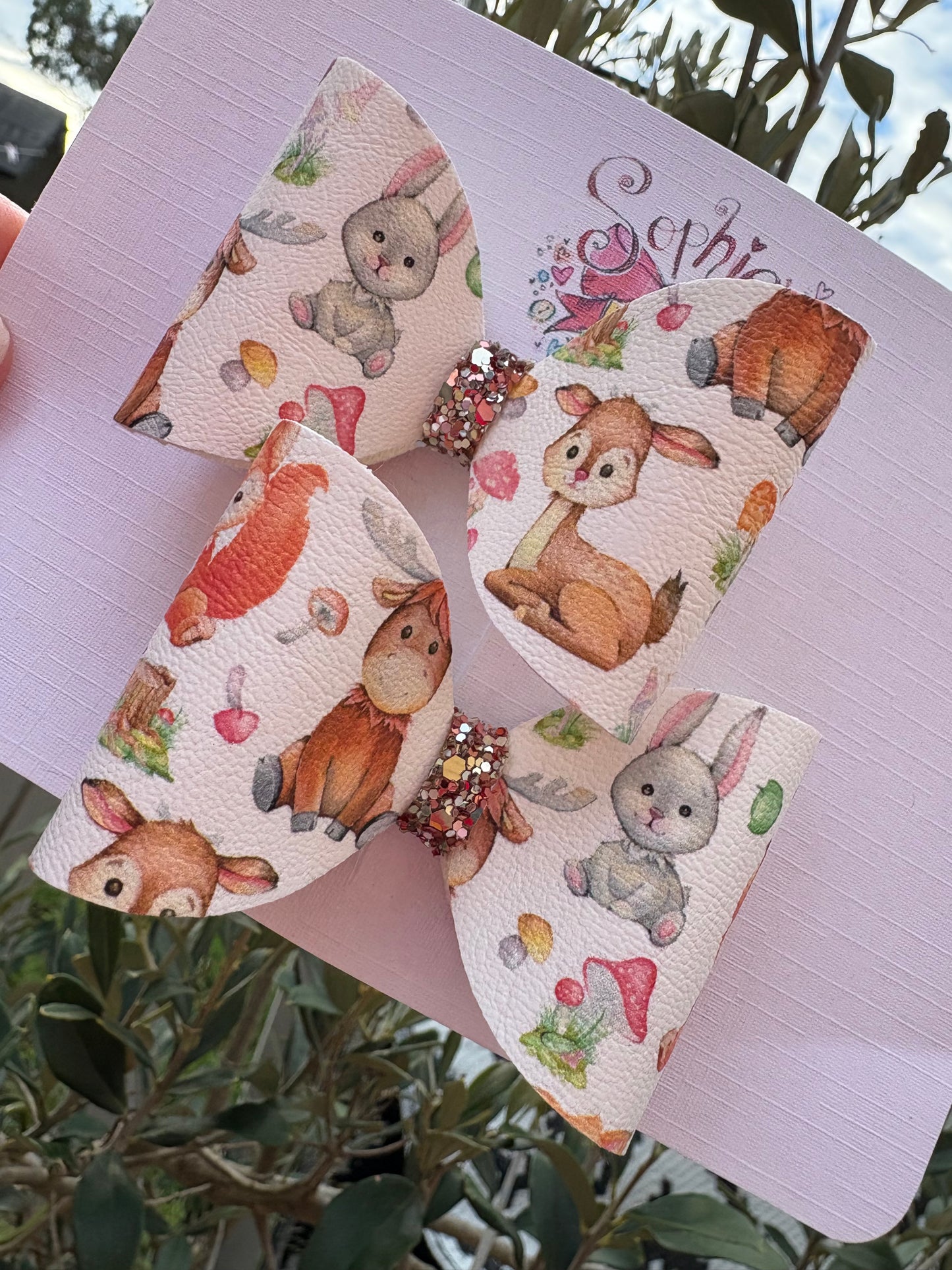 Cute Animal Pigtail Bows 2.5inch