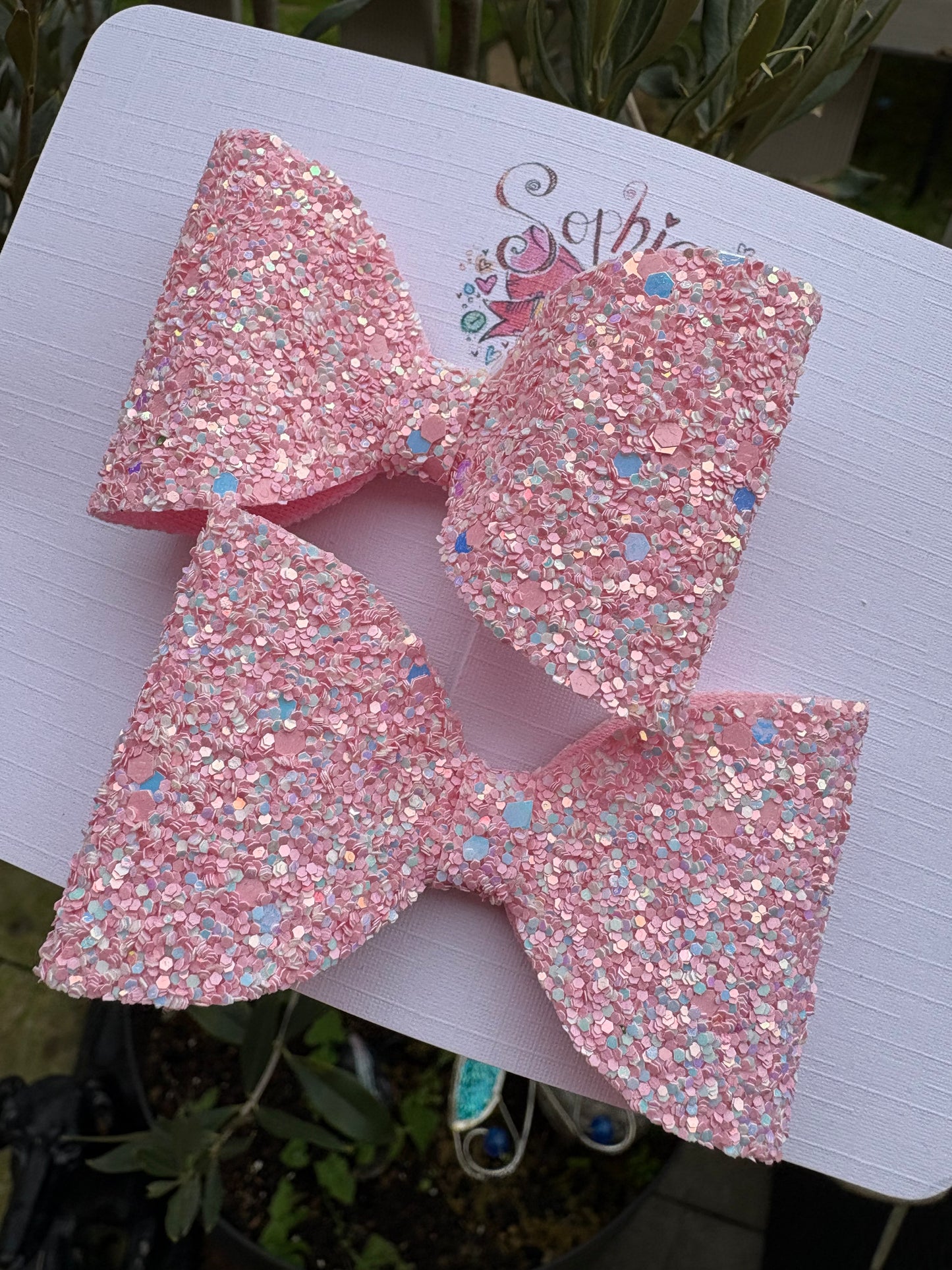 Bubblegum Confetti Glitter Bows