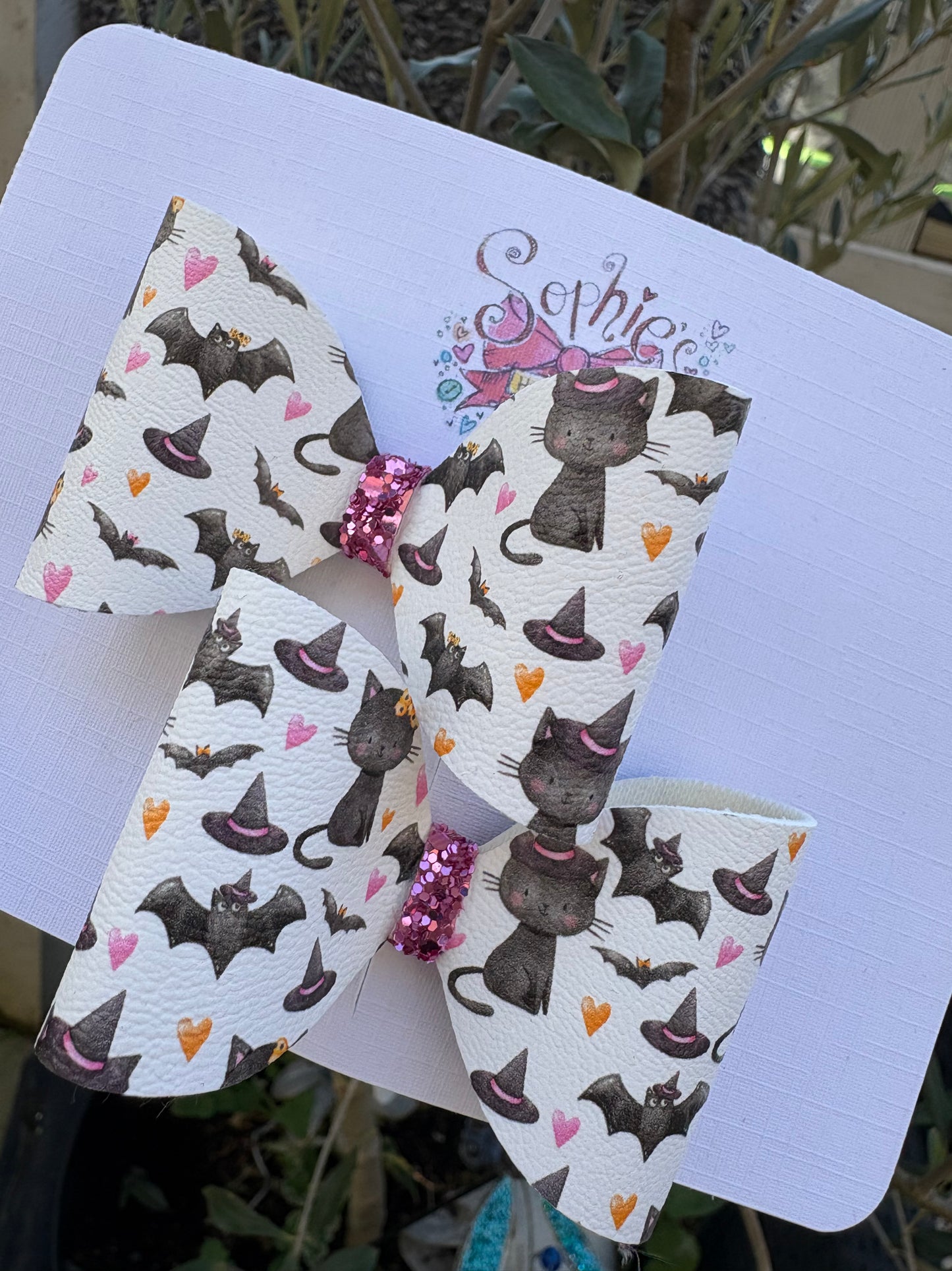 Bats and Hats 2.5inch Pigtail Bows