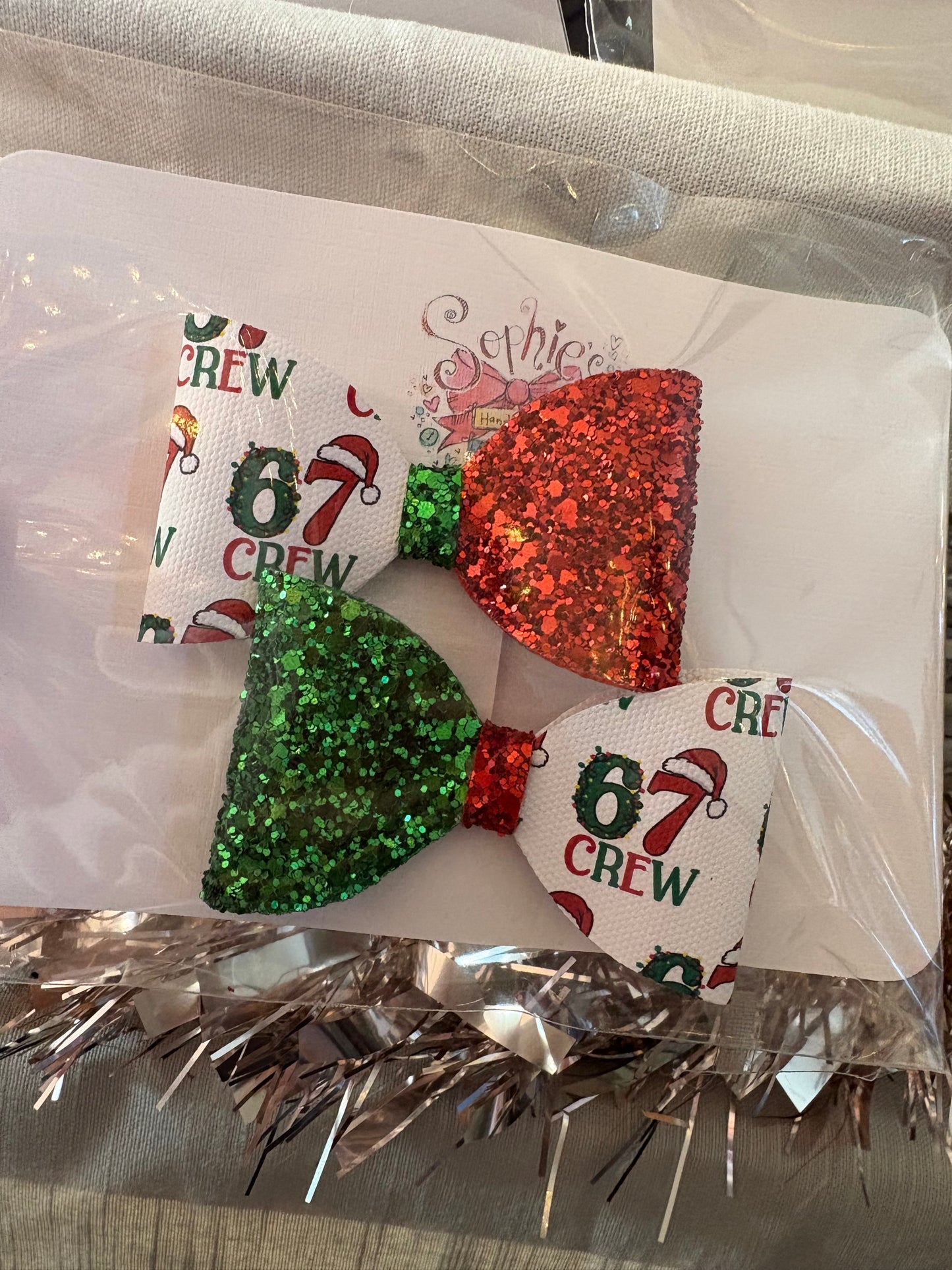 Six Seven Crew Christmas Bows
