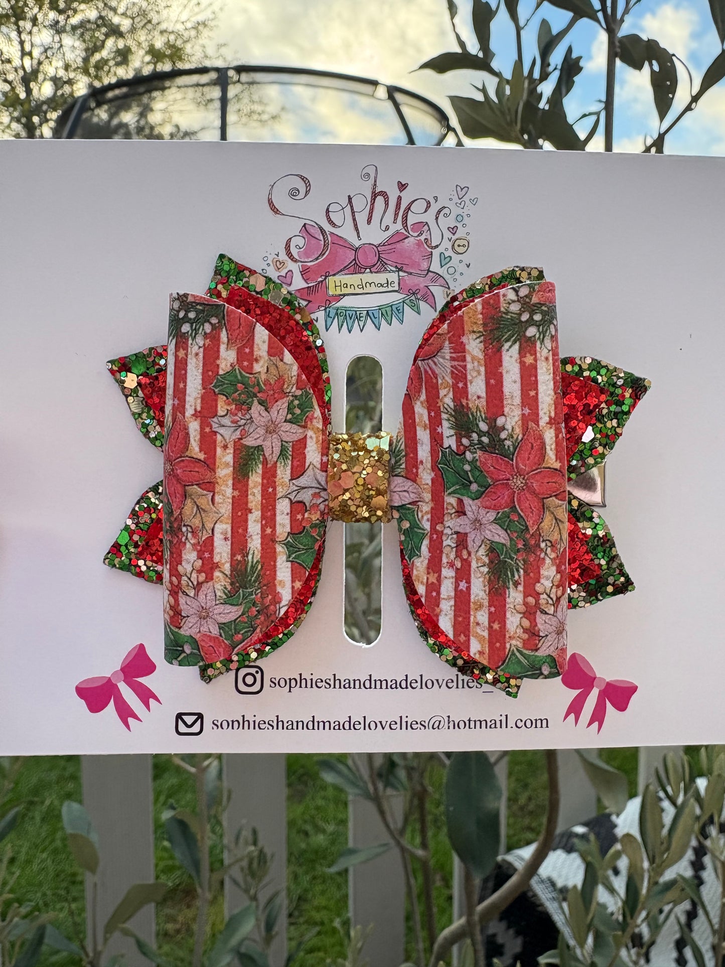 Traditional Floral 3.5 inch Bow