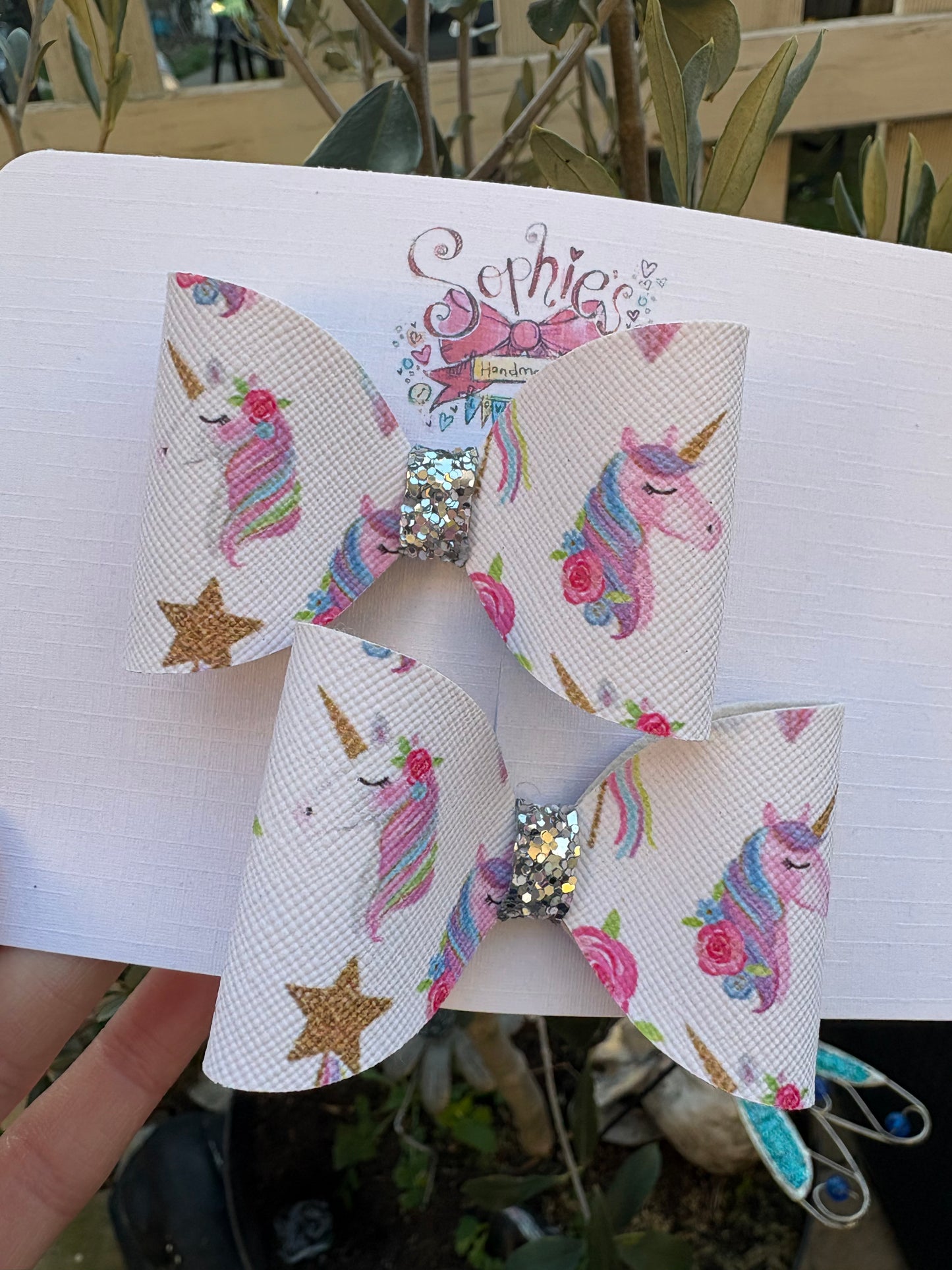 Unicorn Sparkle Pigtail Bows