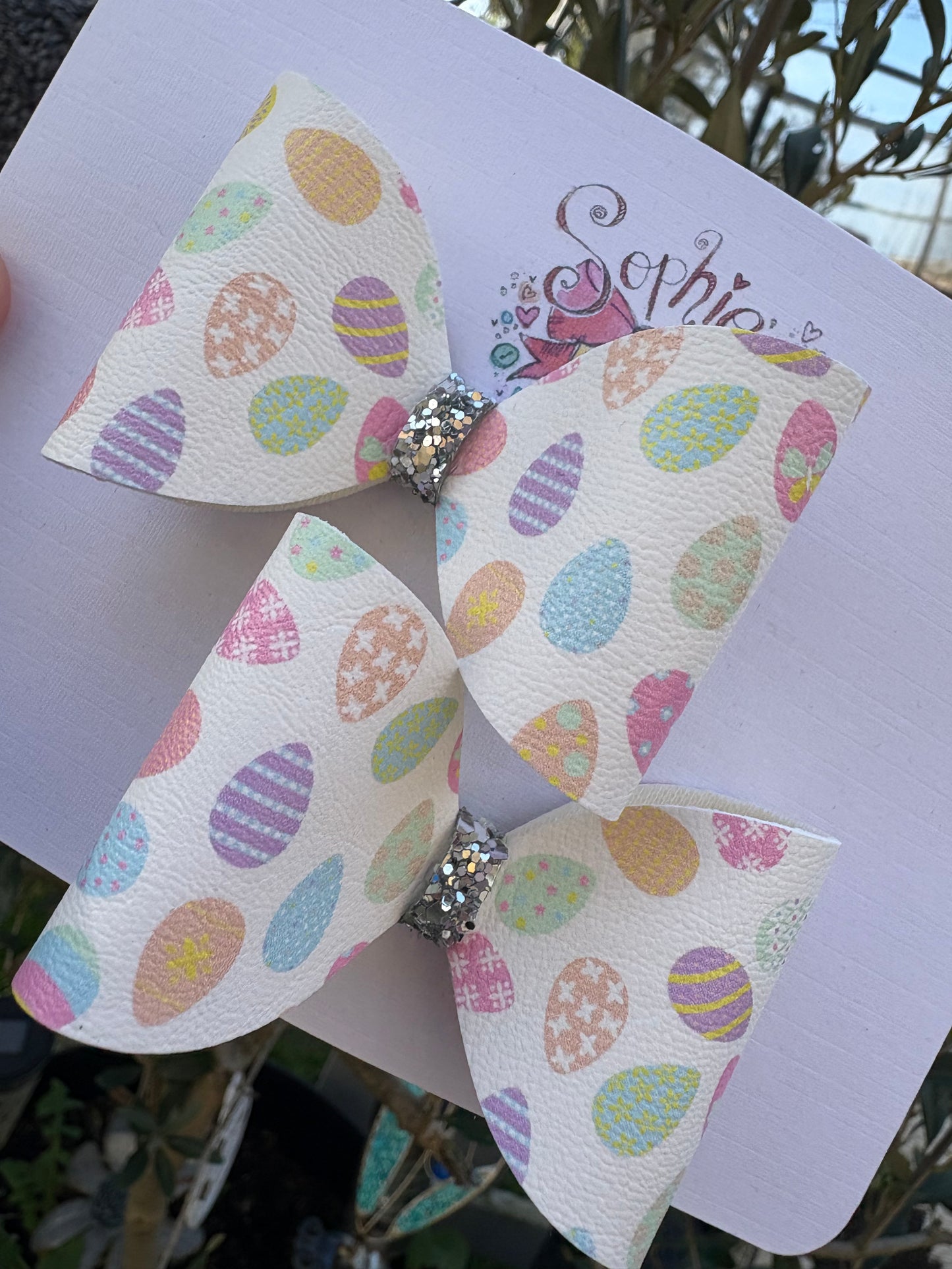 Easter Egg 2.5inch Pigtail Bows