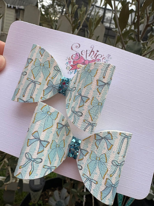 Blue Coquette Bows Pigtails 2.5inch