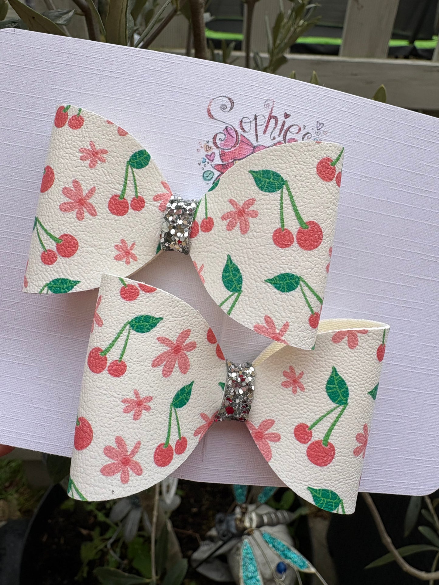 Cherry Pigtail Bows