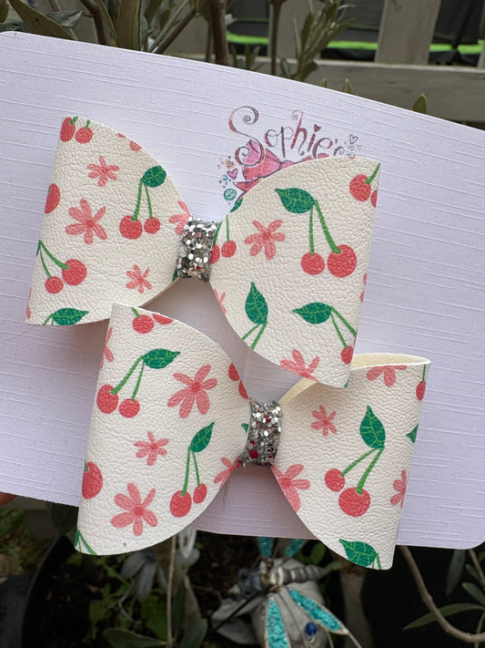 Cherry Pigtail Bows