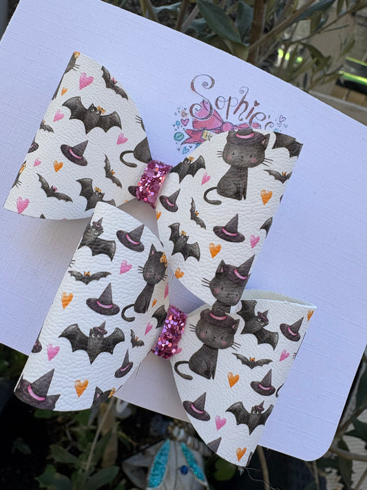 Bats and Hats 2.5inch Pigtail Bows