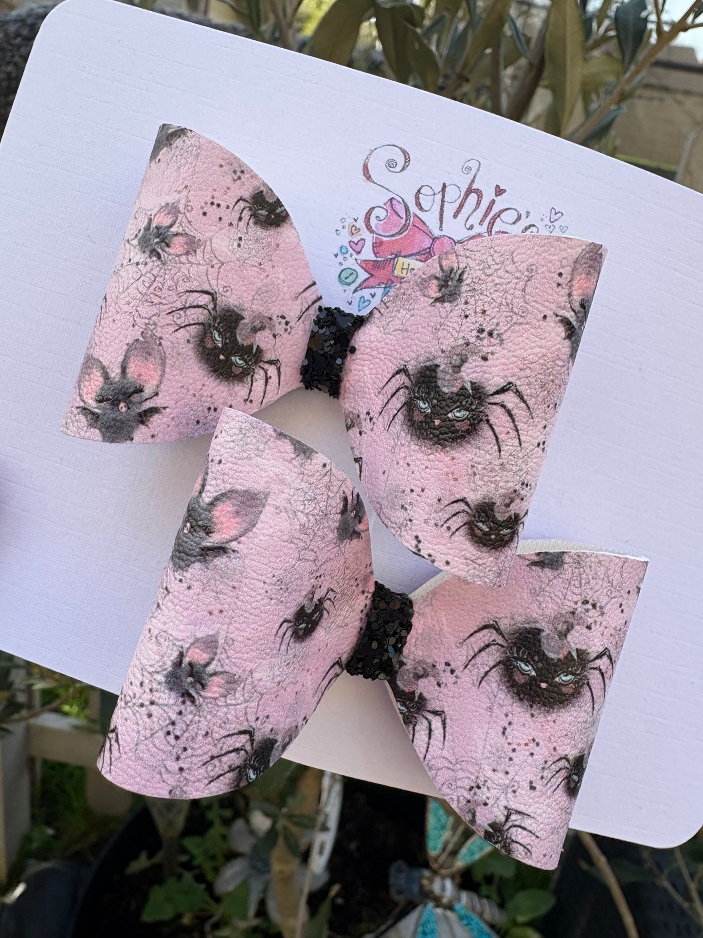 Spiders and Bats 2.5inch Pigtail Bows