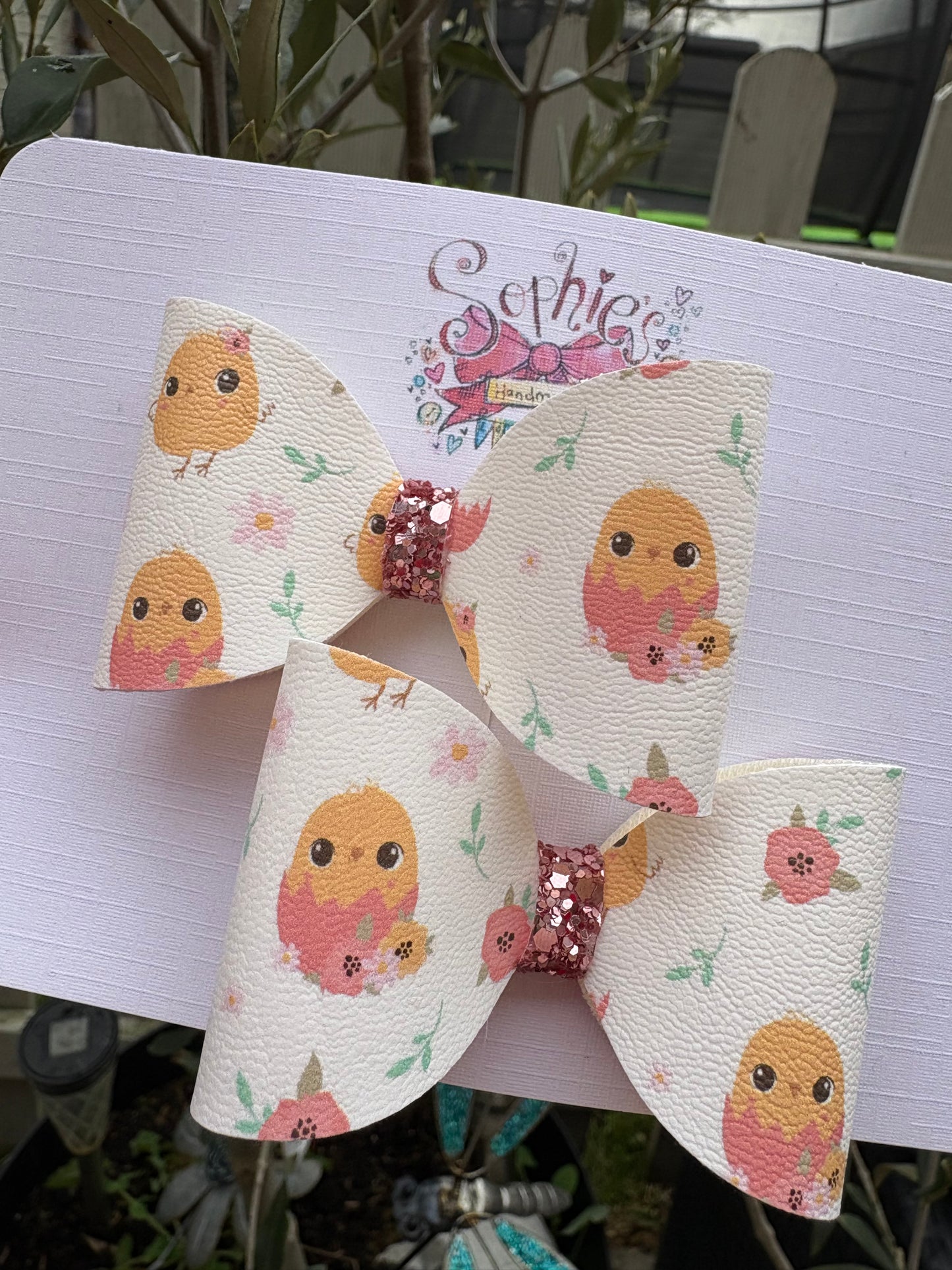 Cute Easter Chick Pigtail Bows