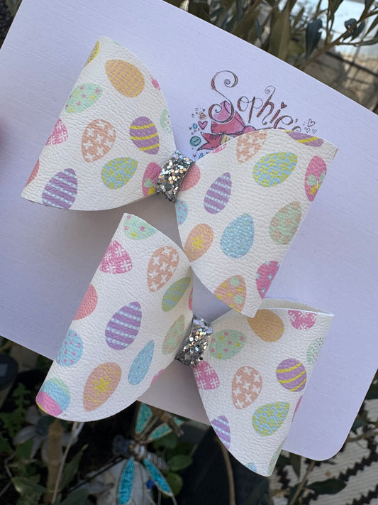 Easter Egg 2.5inch Pigtail Bows