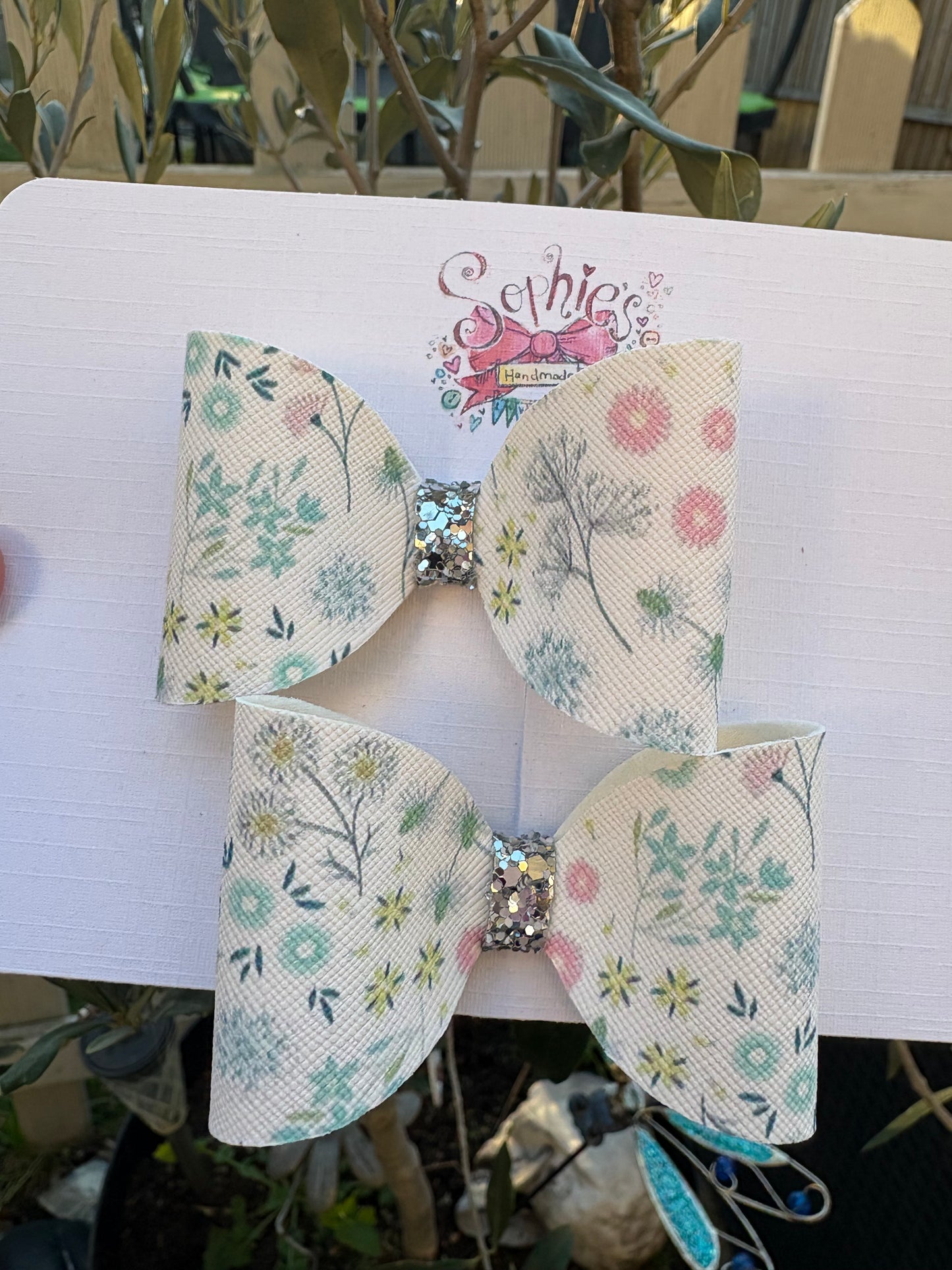 Ditsy Floral Pigtail Bows