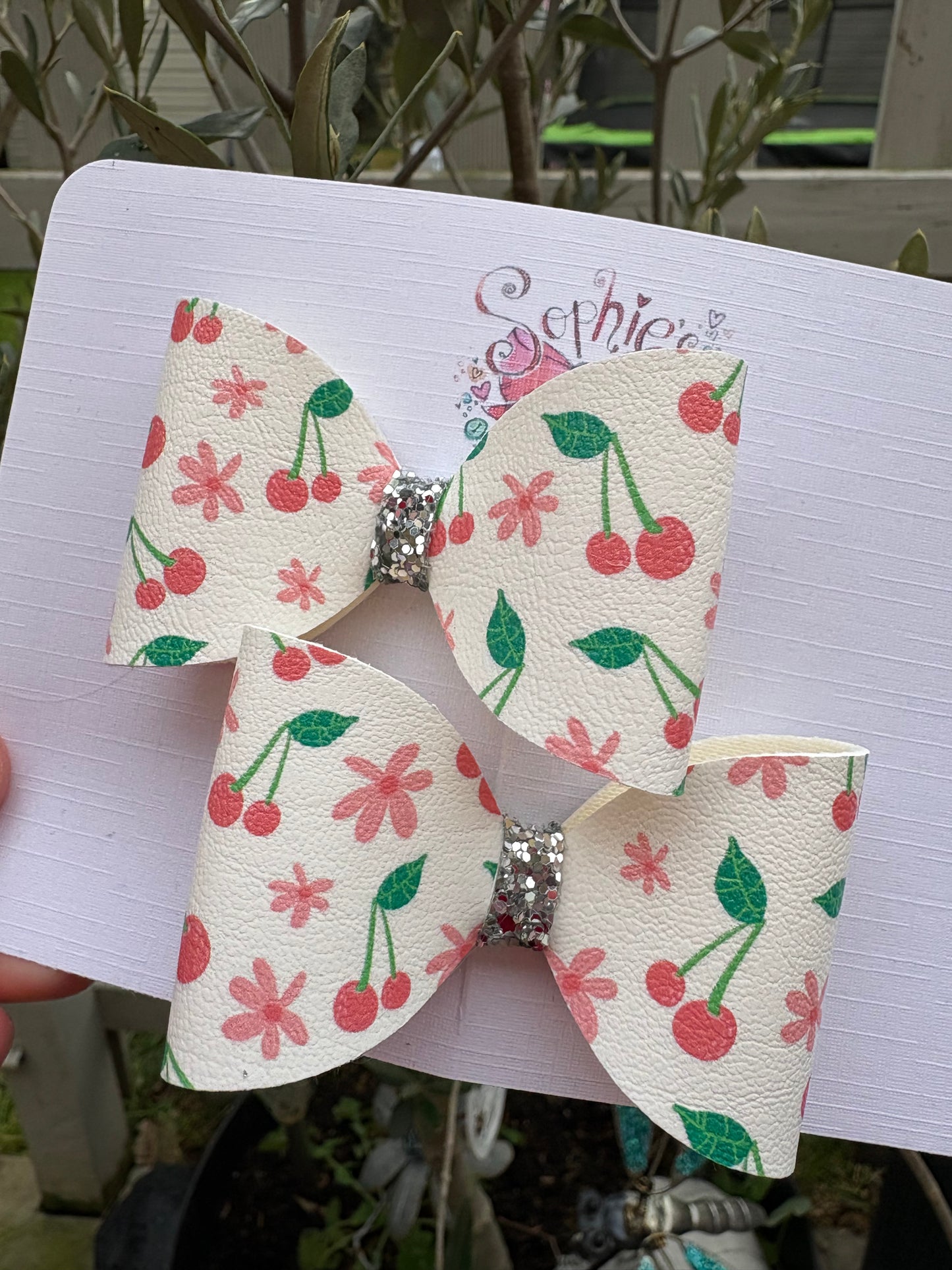 Cherry Pigtail Bows