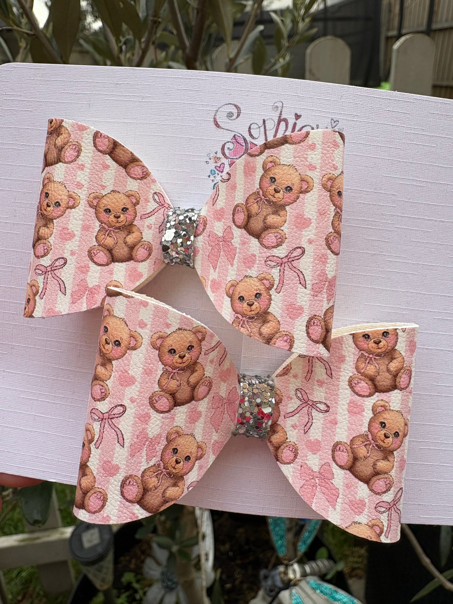 Teddy Bear Pigtail Bows