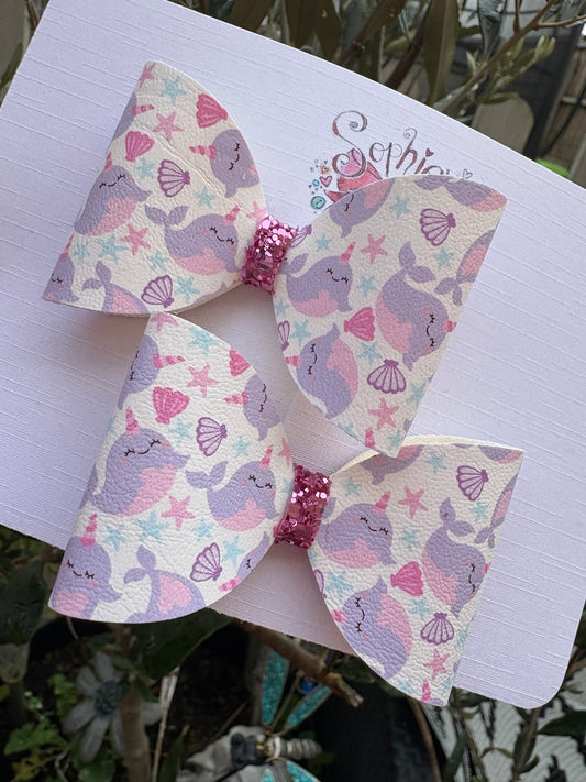 Narwhal 2.5inch Pigtail Bows