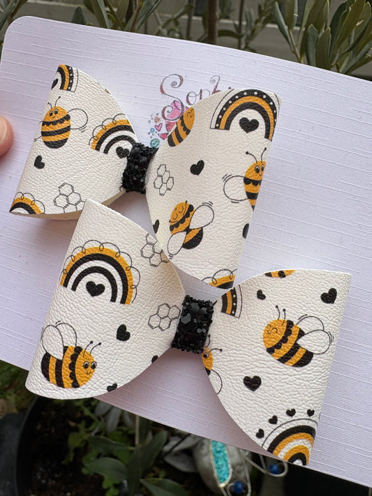 Busy Bees Pigtail Bows